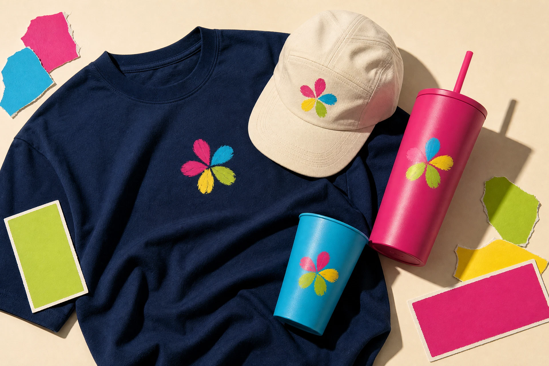 TripL3SHA Island Bloom tee, cap, tumbler and refill cup